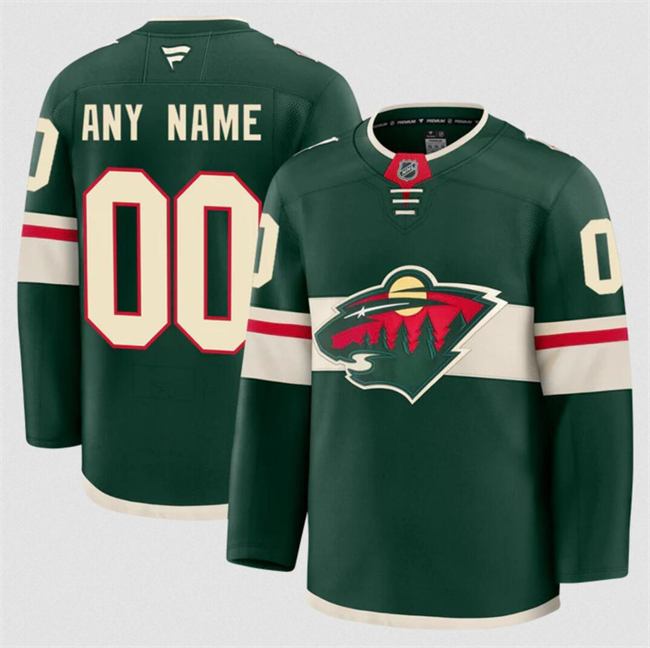 Men's Green Minnesota Wild ACTIVE PLAYER Custom 2024-25 Home Stitched Hockey Jersey
